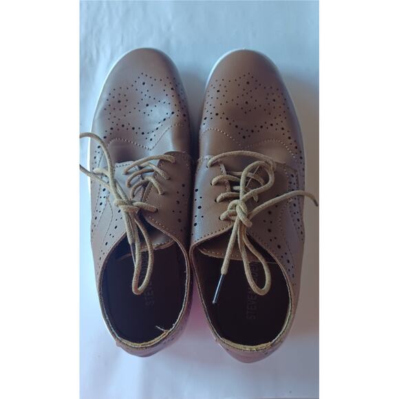 Steve Madden Shoes Loafers Lace up Men's Size 5 Women's 8 Brown Laser Cut Design - Picture 3 of 8